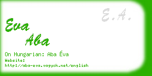 eva aba business card